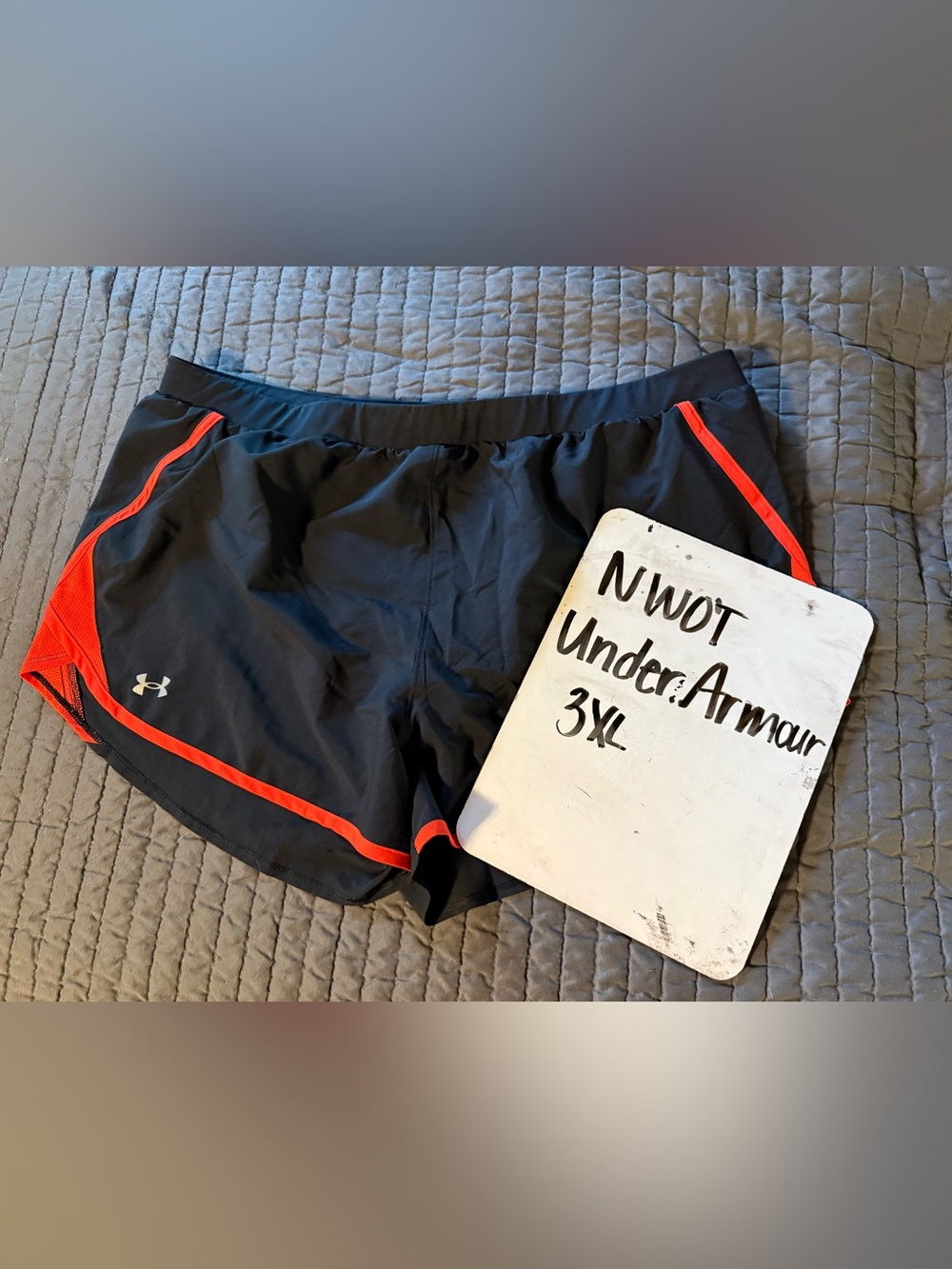 Under Armour Black Shorts with Red Accent Trim